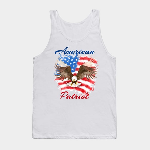 American Patriot Swooping Eagle colors Tank Top by Animalistics